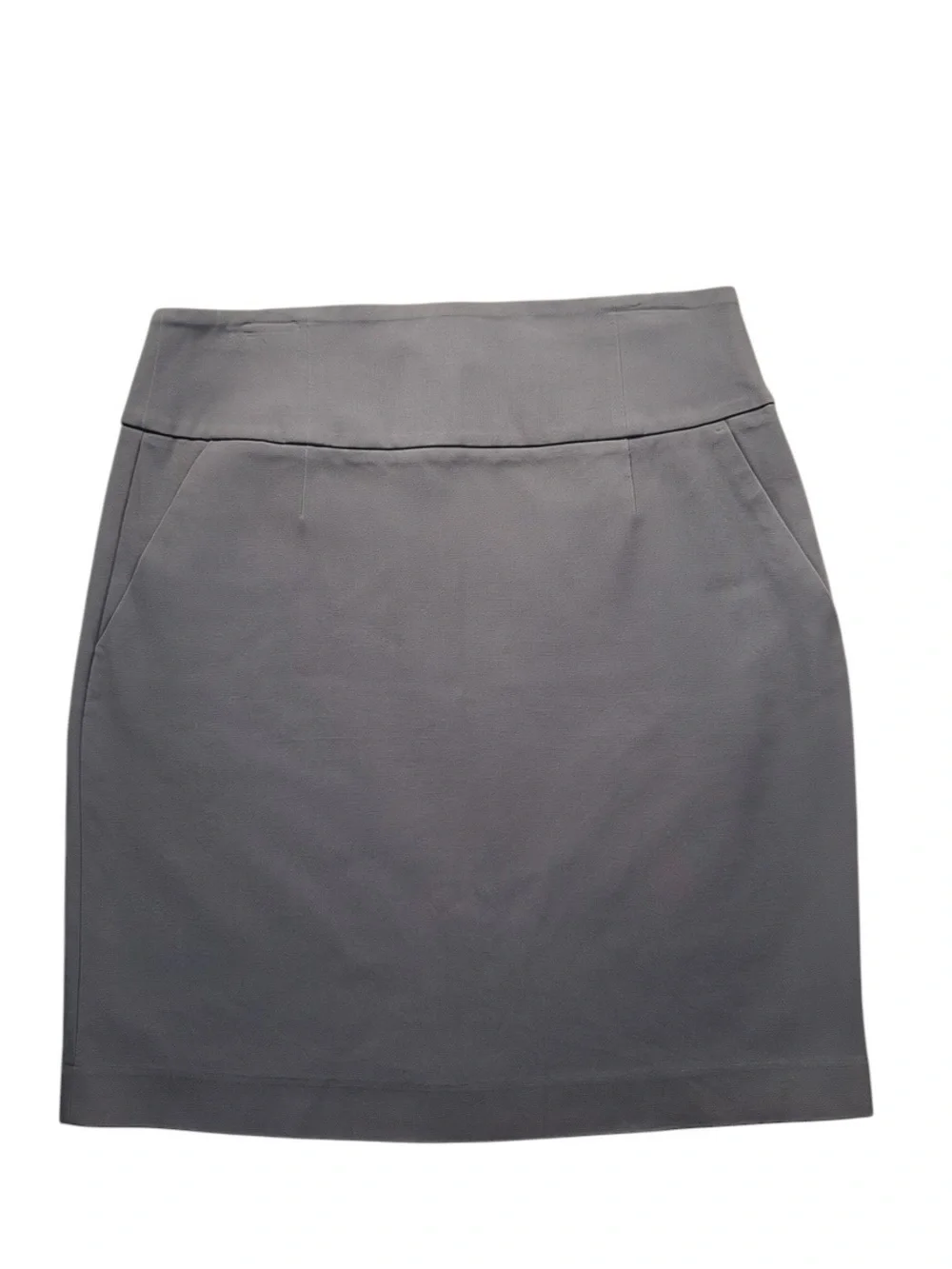 Ann Taylor Size 12 Grey Cotton Pencil Skirt Front Zip Clubwear Work Attire